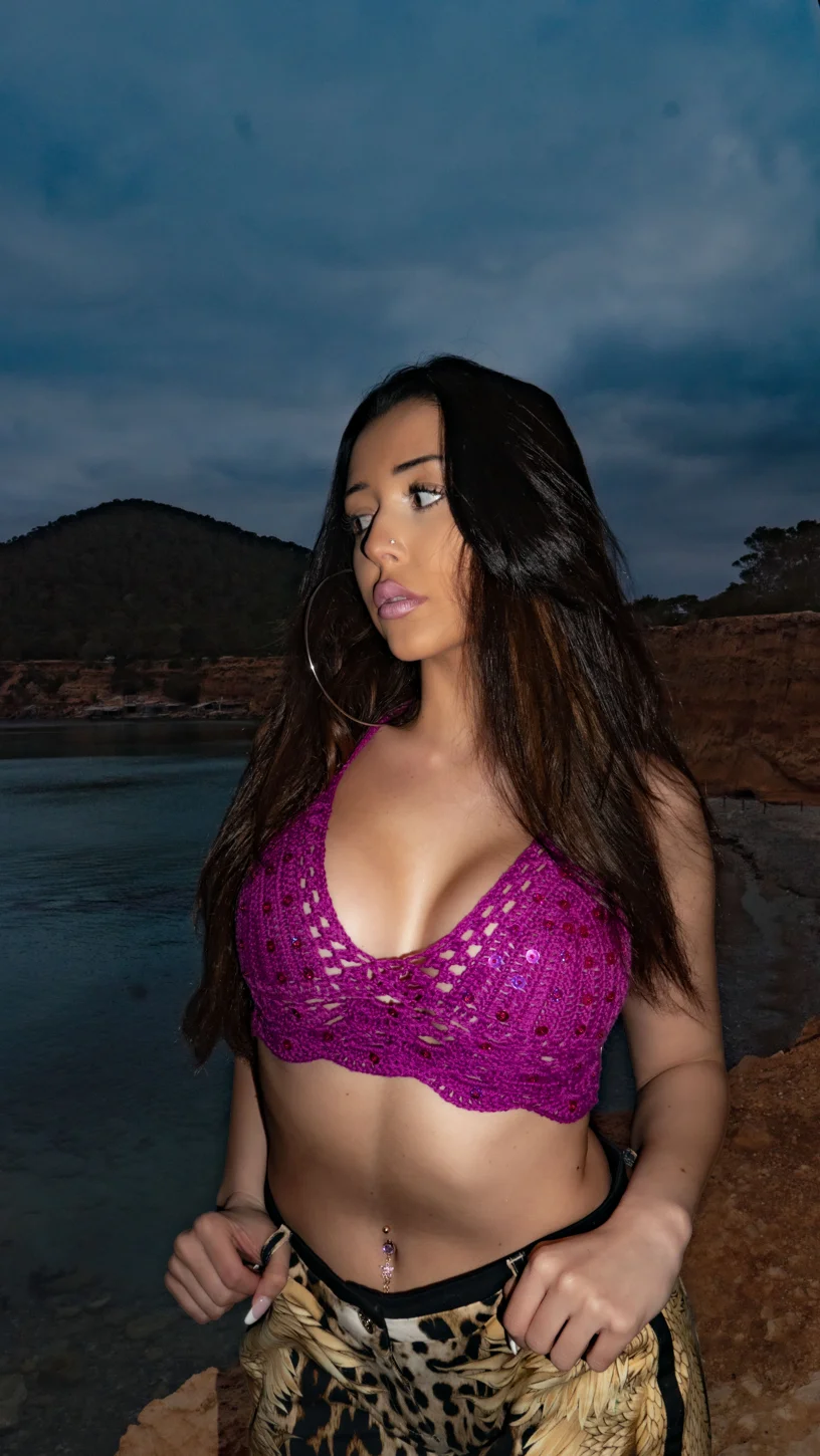 Pink and purple Lorose crochet top